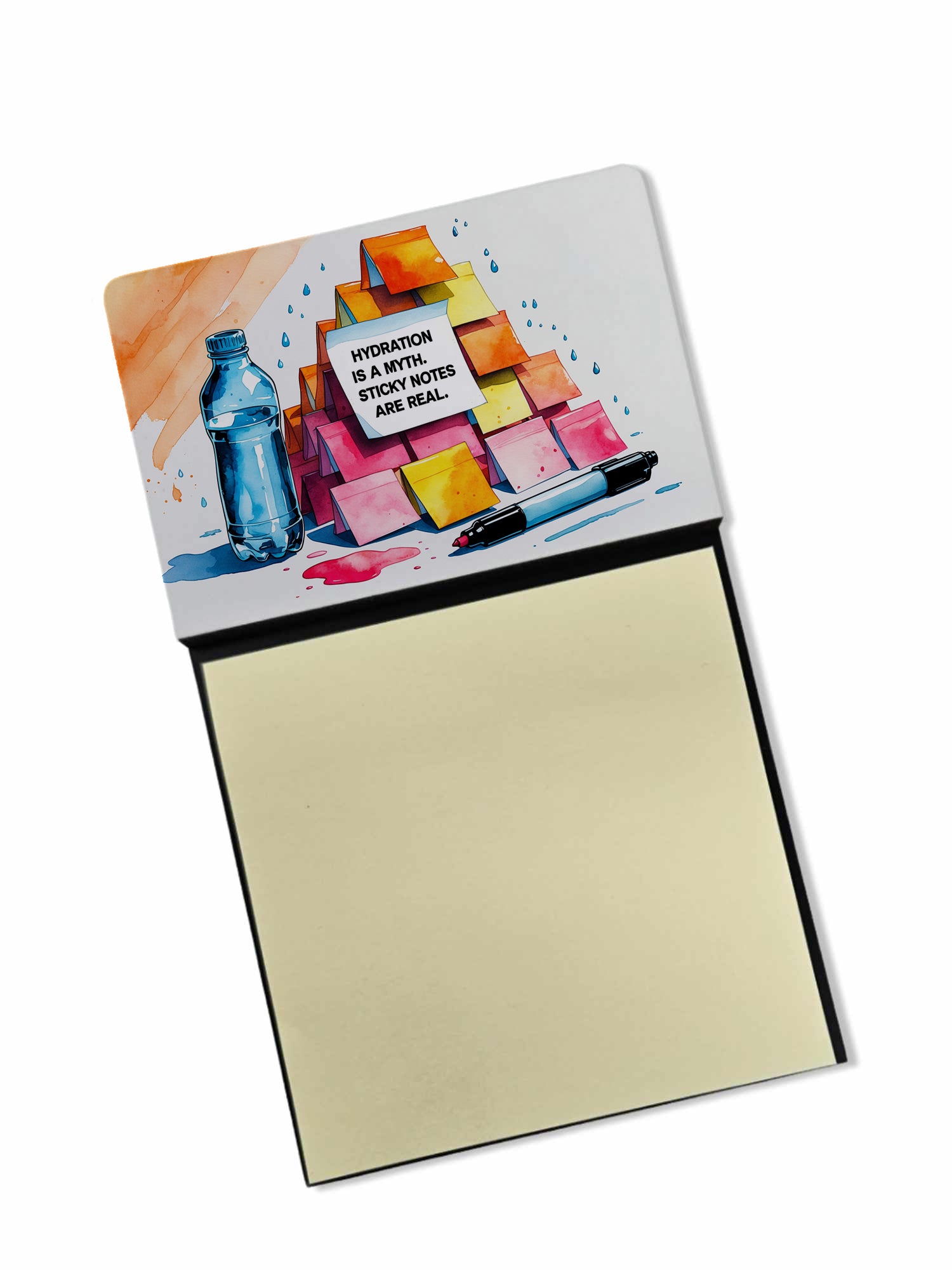 Caroline's Treasures Hydration is a myth Sticky Note Holder – Funny Nursing Desk Accessory, Made in USA