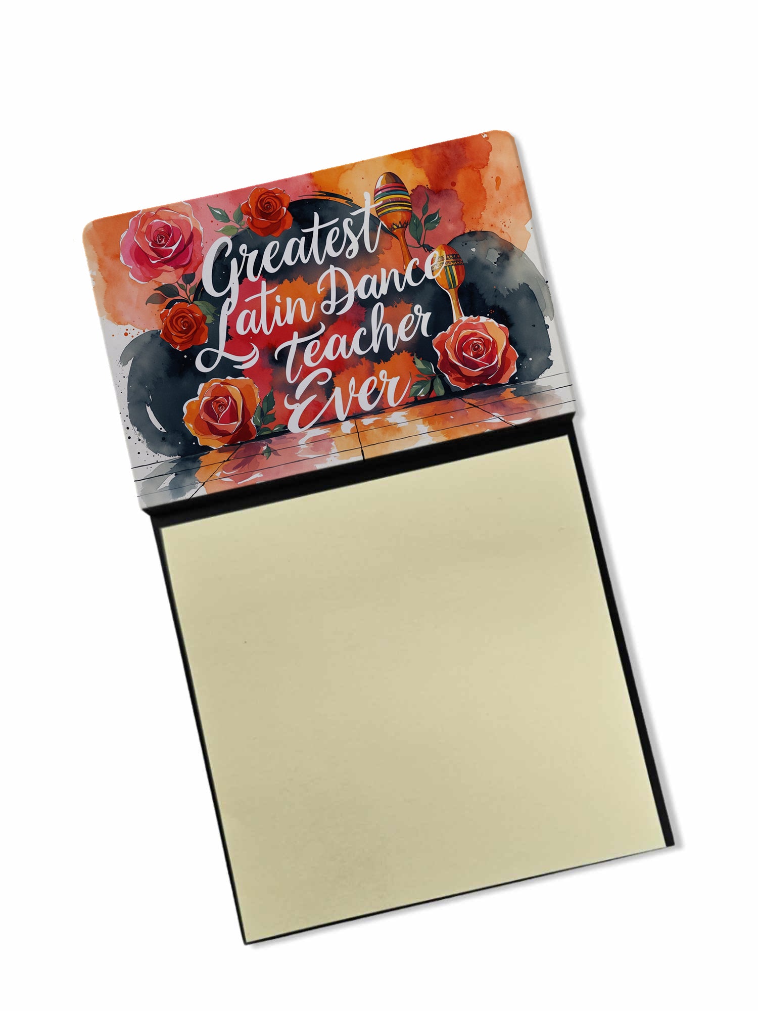 Caroline's Treasures Greatest Latin Dance Teacher Ever Funny Sticky Note Holder for Teacher's Gift