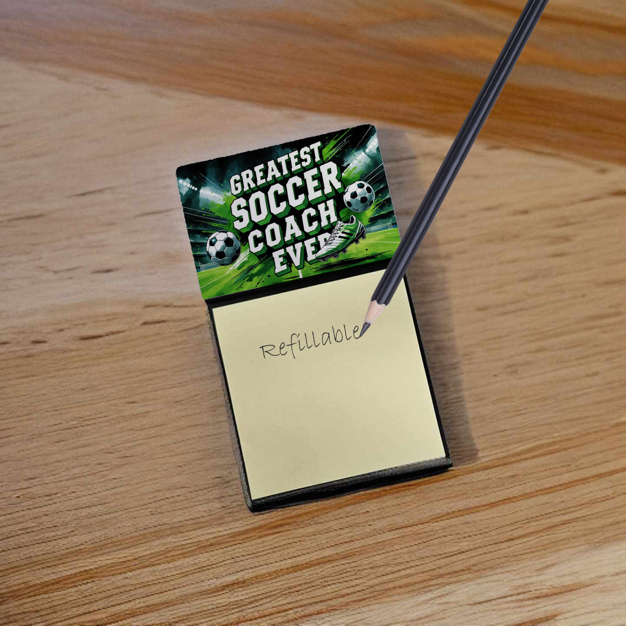 Caroline's Treasures Greatest Soccer Coach Ever Funny Sticky Note Holder for Teacher's Gift
