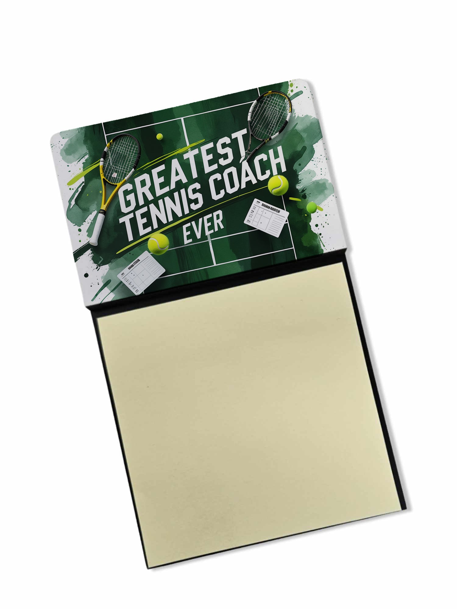 Caroline's Treasures Greatest Tennis Coach Ever Funny Sticky Note Holder for Teacher's Gift