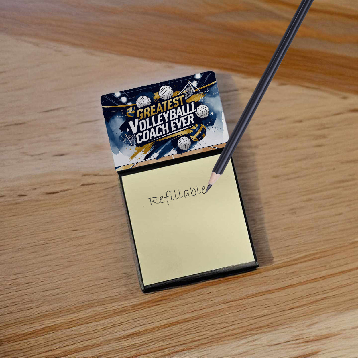 Caroline's Treasures Greatest Volleyball Coach Ever Funny Sticky Note Holder for Teacher's Gift