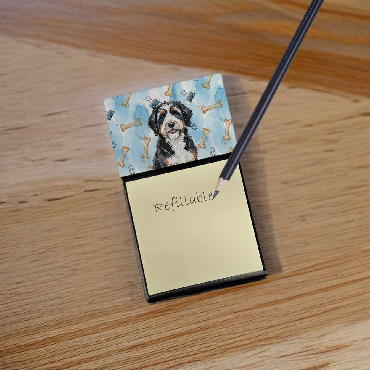 Caroline's Treasures Berndoodle Coworker Watercolor Sticky Note Holder