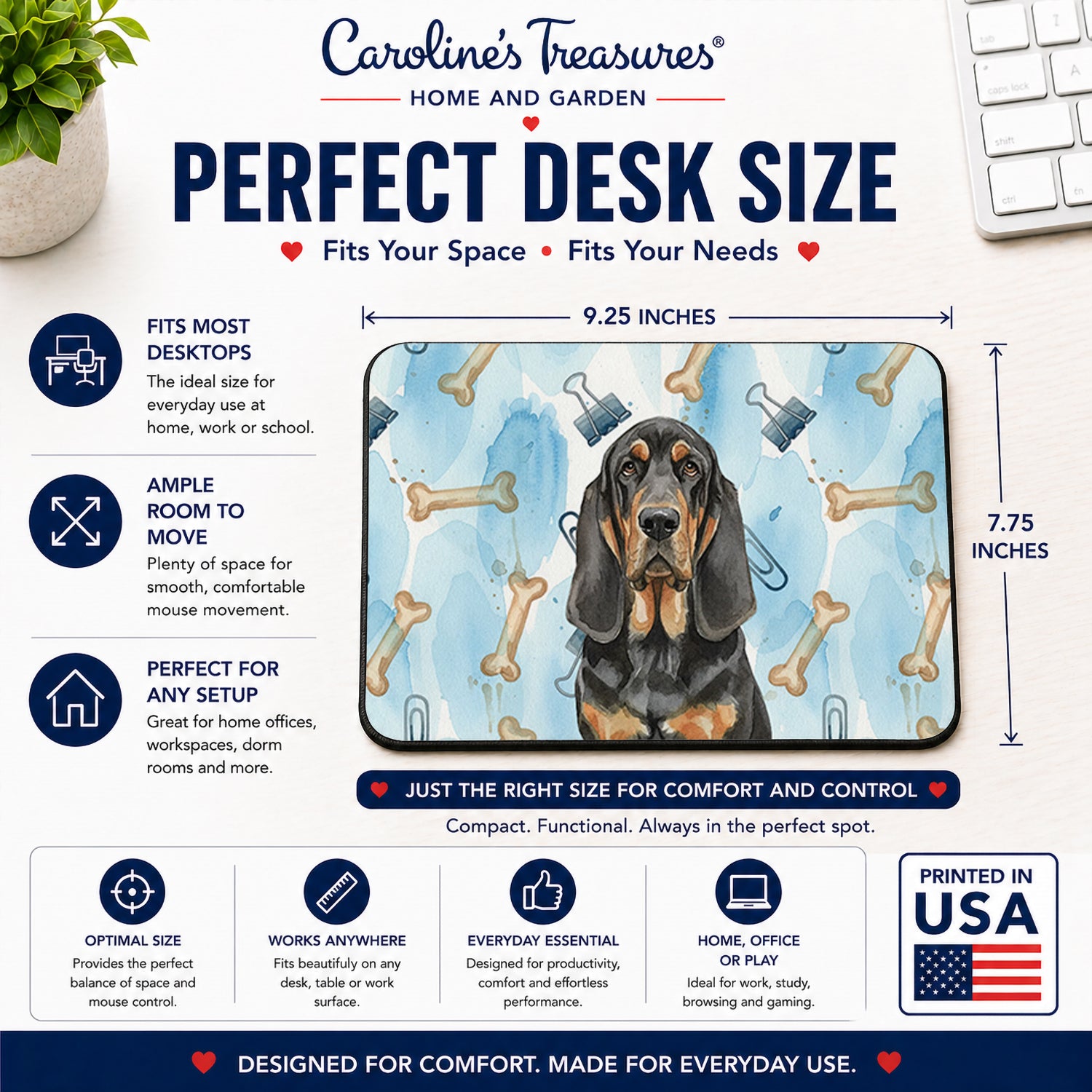 Buy this Black and Tan Bloodhound Coworker Mouse Pad, Heat Resistant Trivet Hot Pad