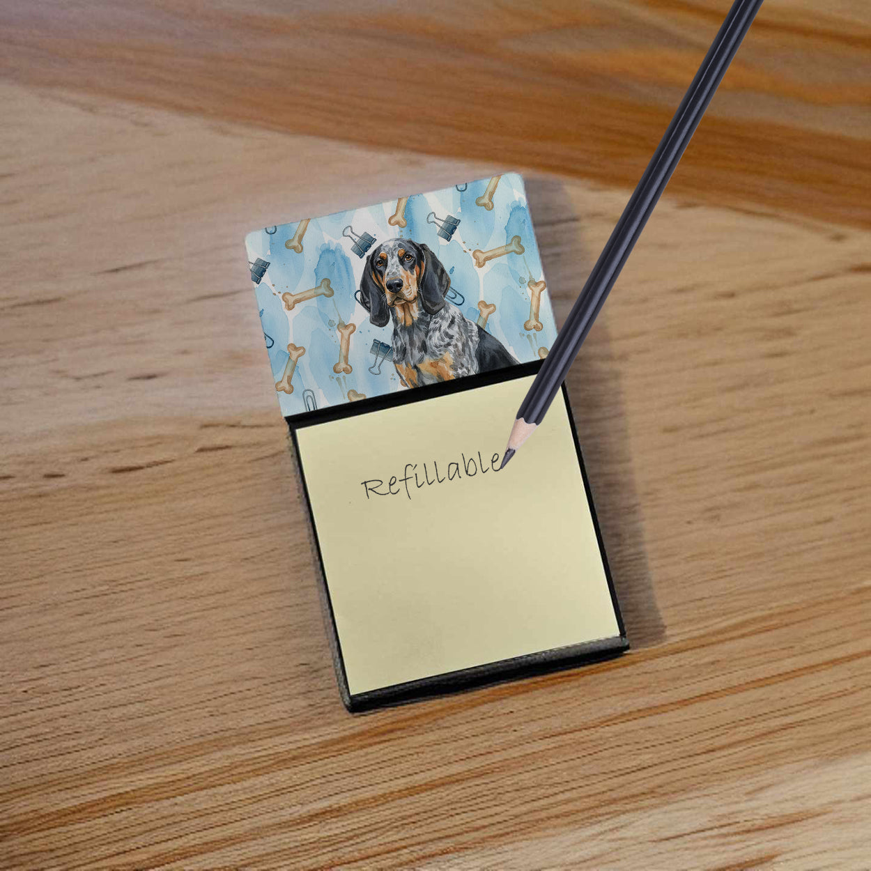 Caroline's Treasures Bluetick Coonhound Coworker Watercolor Sticky Note Holder