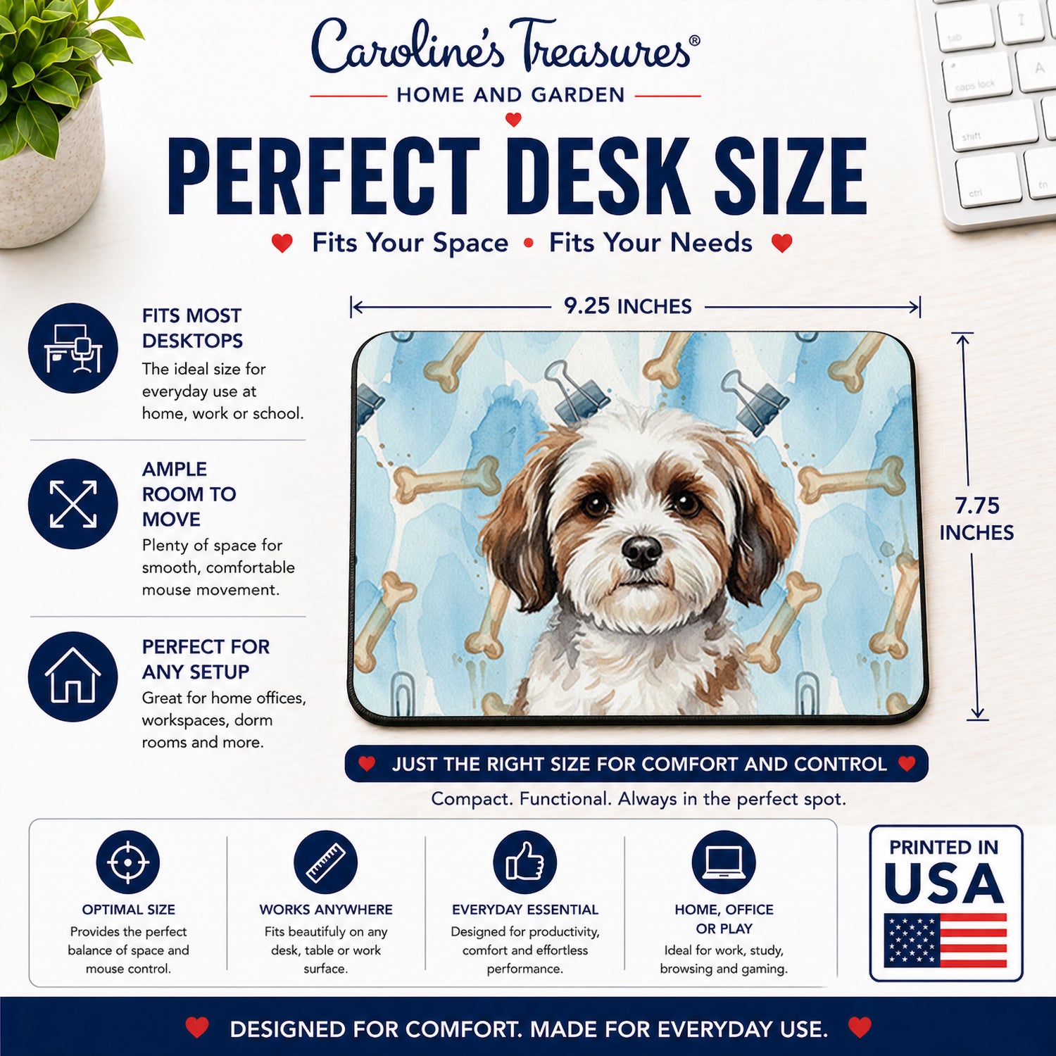 Buy this Parti-color Havanese Coworker Mouse Pad, Heat Resistant Trivet Hot Pad