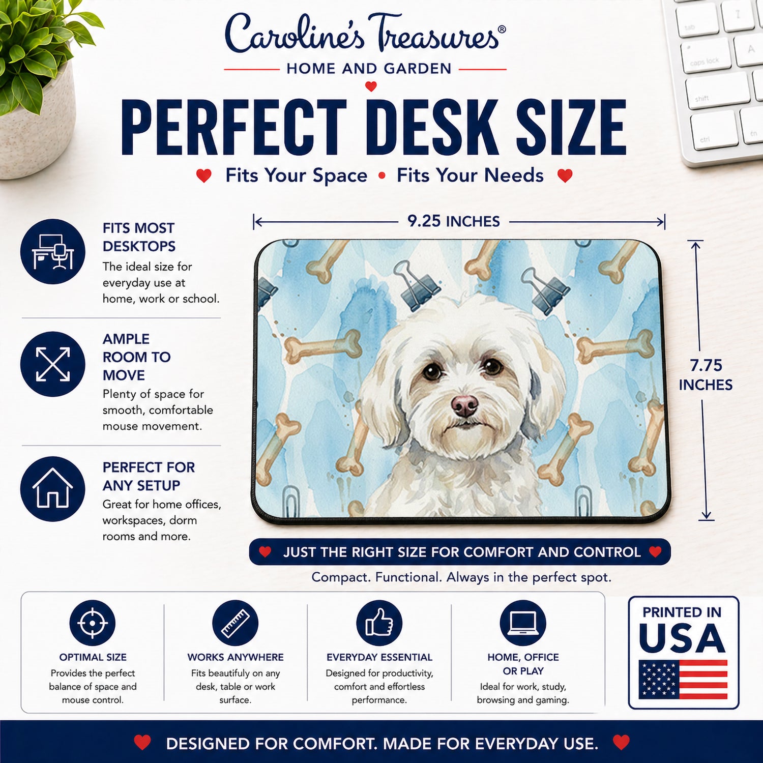 Buy this White Havanese Coworker Mouse Pad, Heat Resistant Trivet Hot Pad