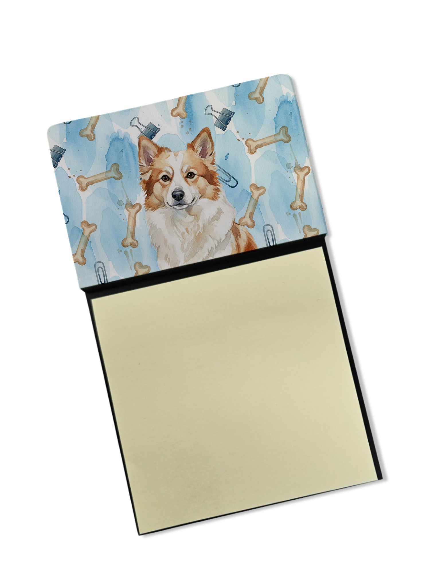 Caroline's Treasures Tan Icelandic Sheepdog Coworker Watercolor Sticky Note Holder