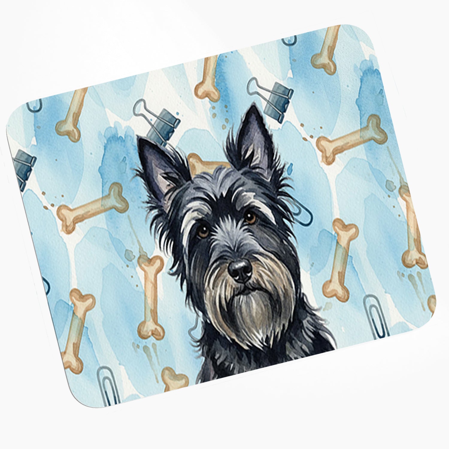 Caroline's Treasures Black Skye Terrier Coworker Mouse Pad, Heat Resistant Trivet Hot Pad , Non Slip Rubber Desk Mat, Kitchen Counter Protector, Home Office Decor Gift