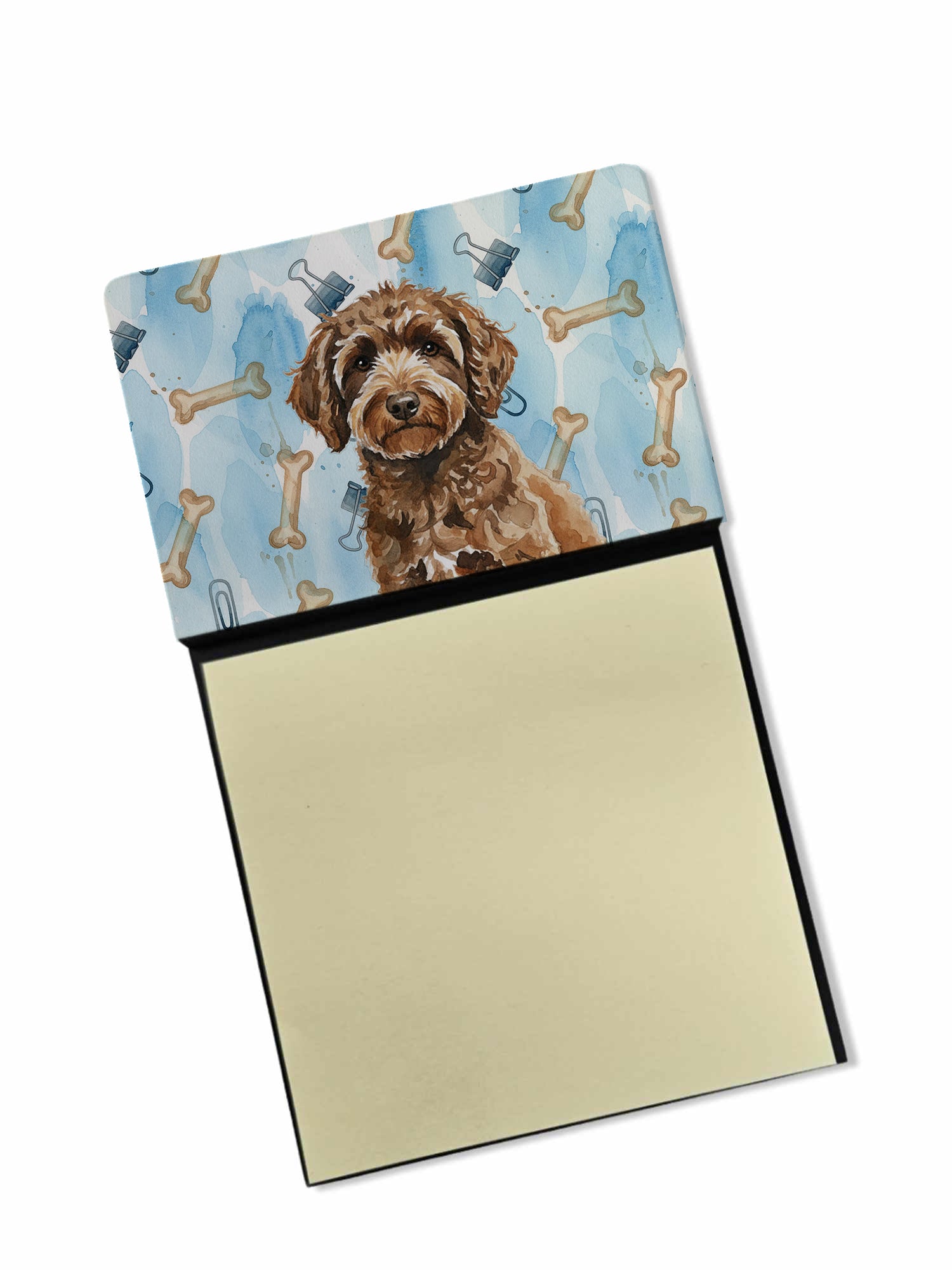 Caroline's Treasures Spanish Water Dog Coworker Watercolor Sticky Note Holder