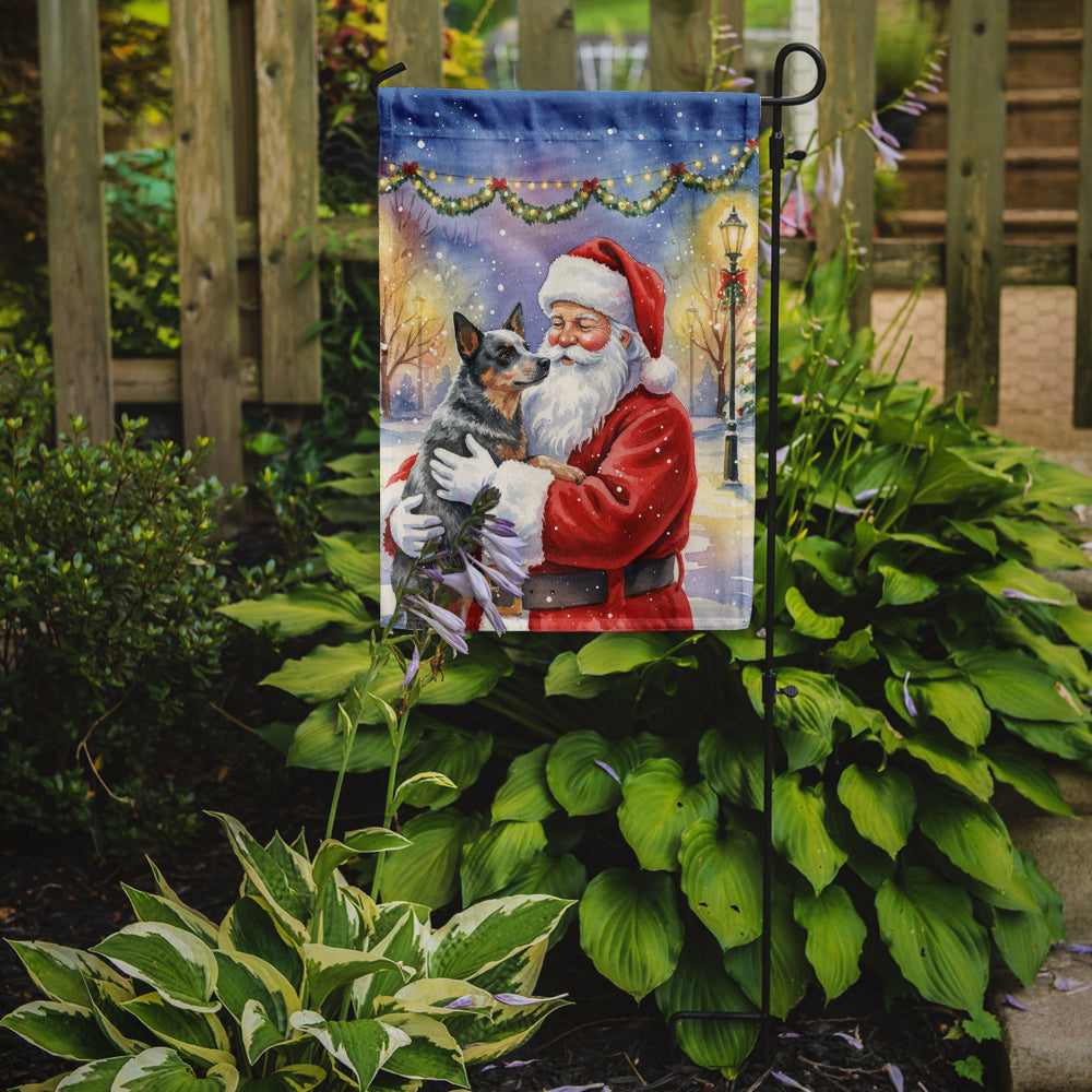 Caroline's Treasures Australian Cattle Dog with Santa Claus Garden Flag