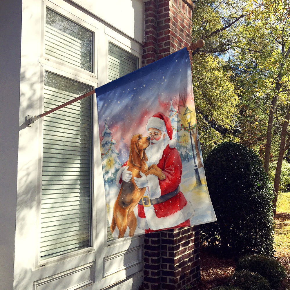 Caroline's Treasures Bloodhound with Santa Claus House Flag