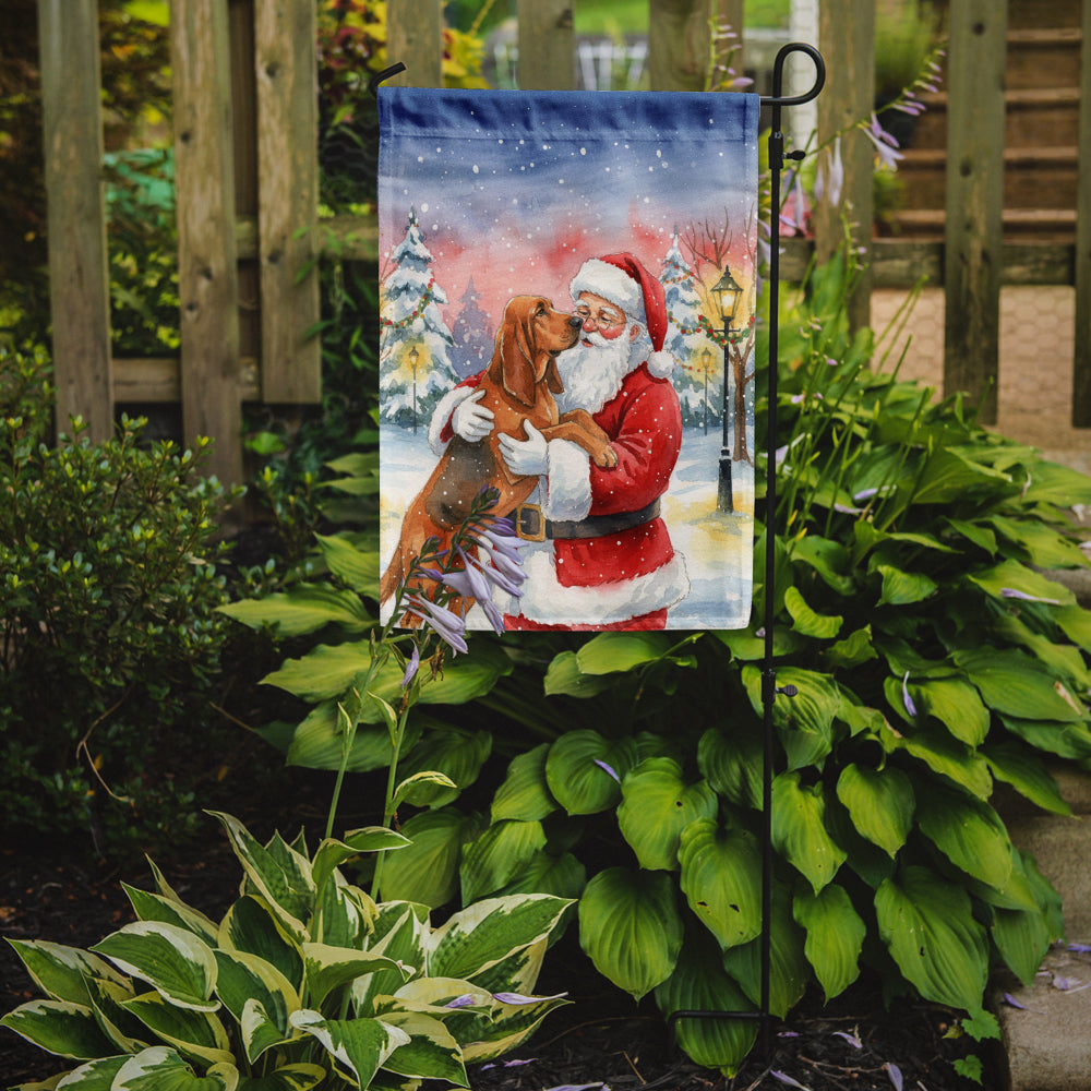 Caroline's Treasures Bloodhound with Santa Claus Garden Flag