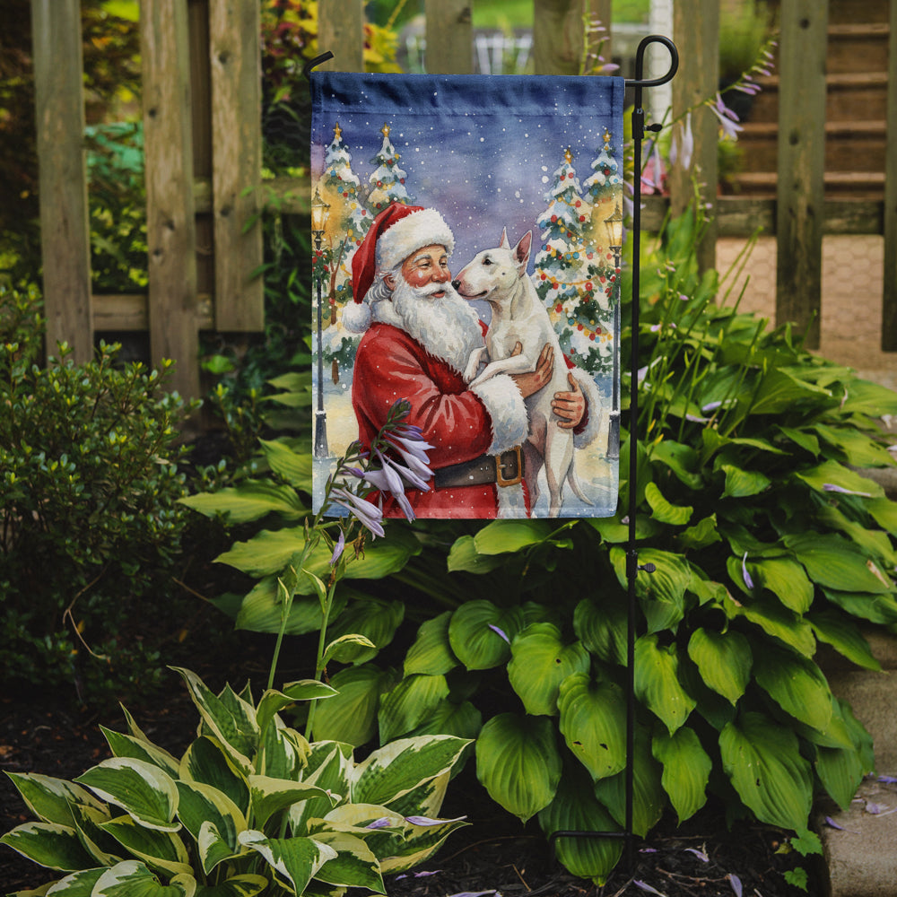 Caroline's Treasures Bull Terrier with Santa Claus Garden Flag