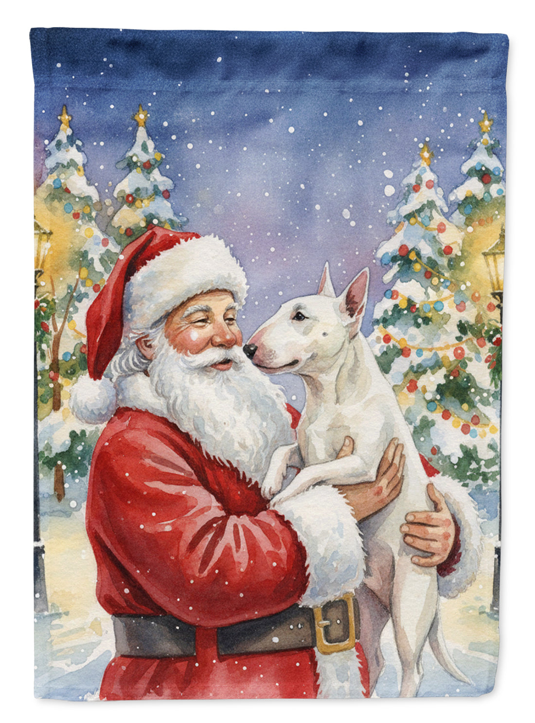 Caroline's Treasures Bull Terrier with Santa Claus Garden Flag