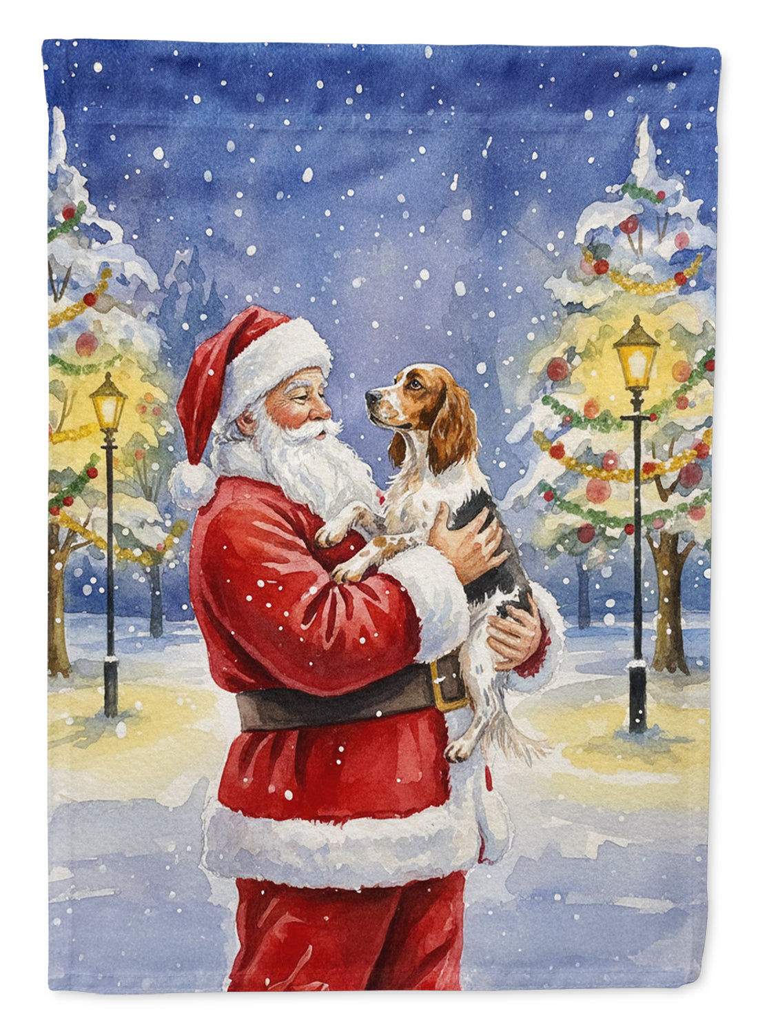 Caroline's Treasures English Setter with Santa Claus House Flag