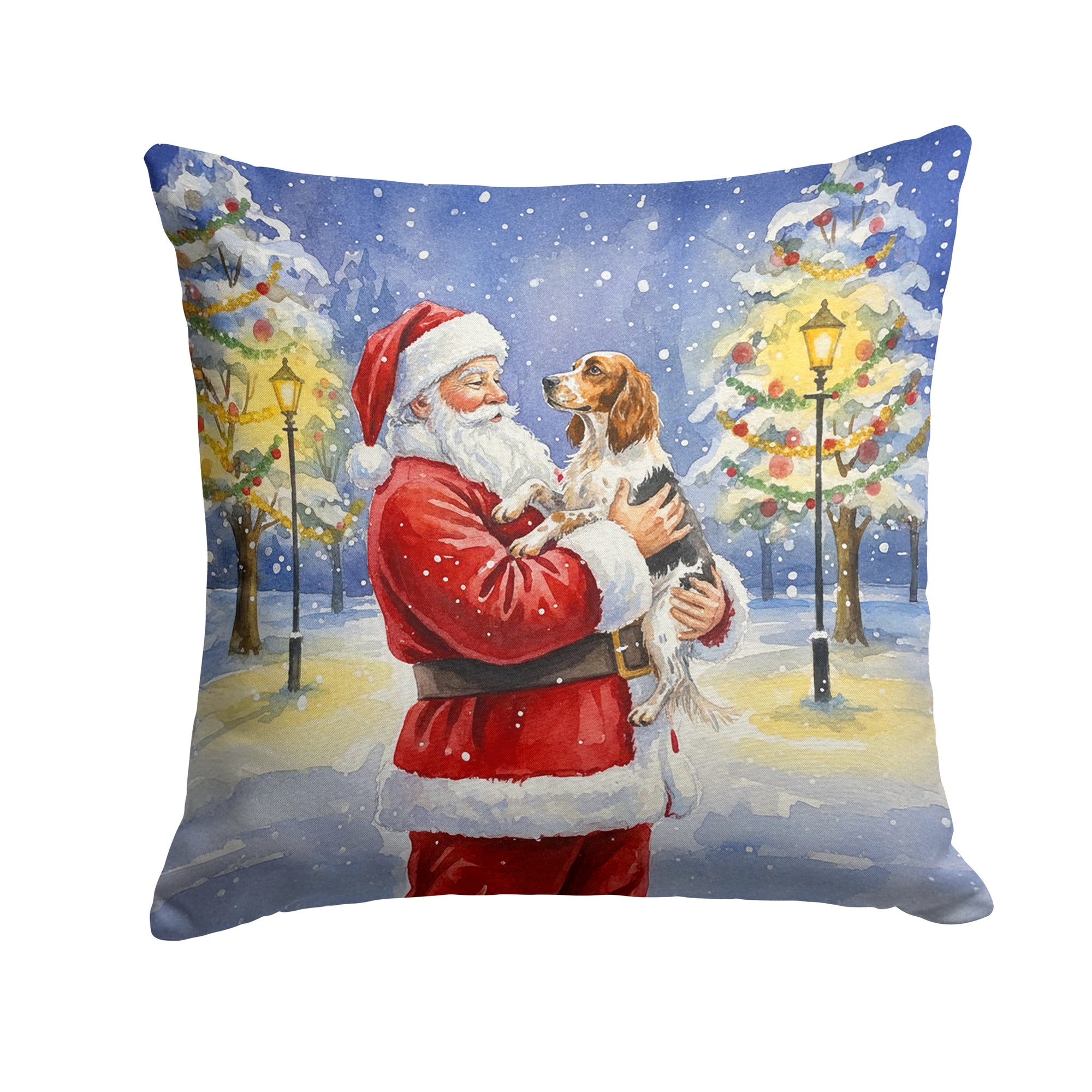 Caroline's Treasures English Setter with Santa Claus Throw Pillow