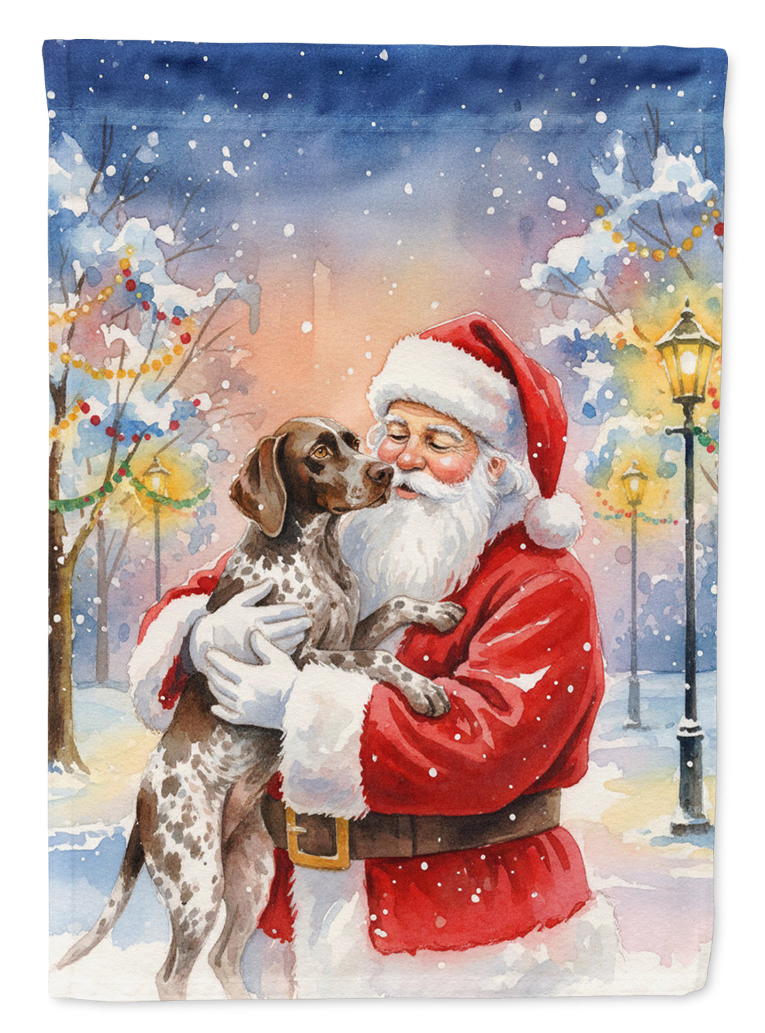 Caroline's Treasures German Shorthaired Pointer with Santa Claus Garden Flag