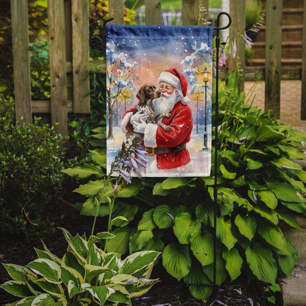 Caroline's Treasures German Shorthaired Pointer with Santa Claus Garden Flag
