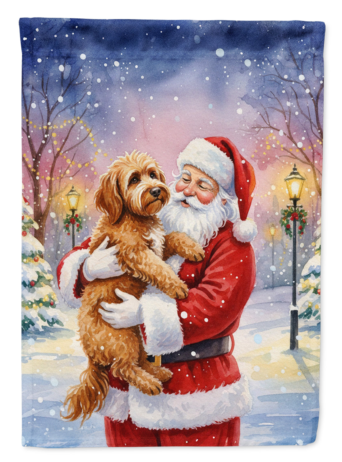 Caroline's Treasures Labradoodle with Santa Claus House Flag