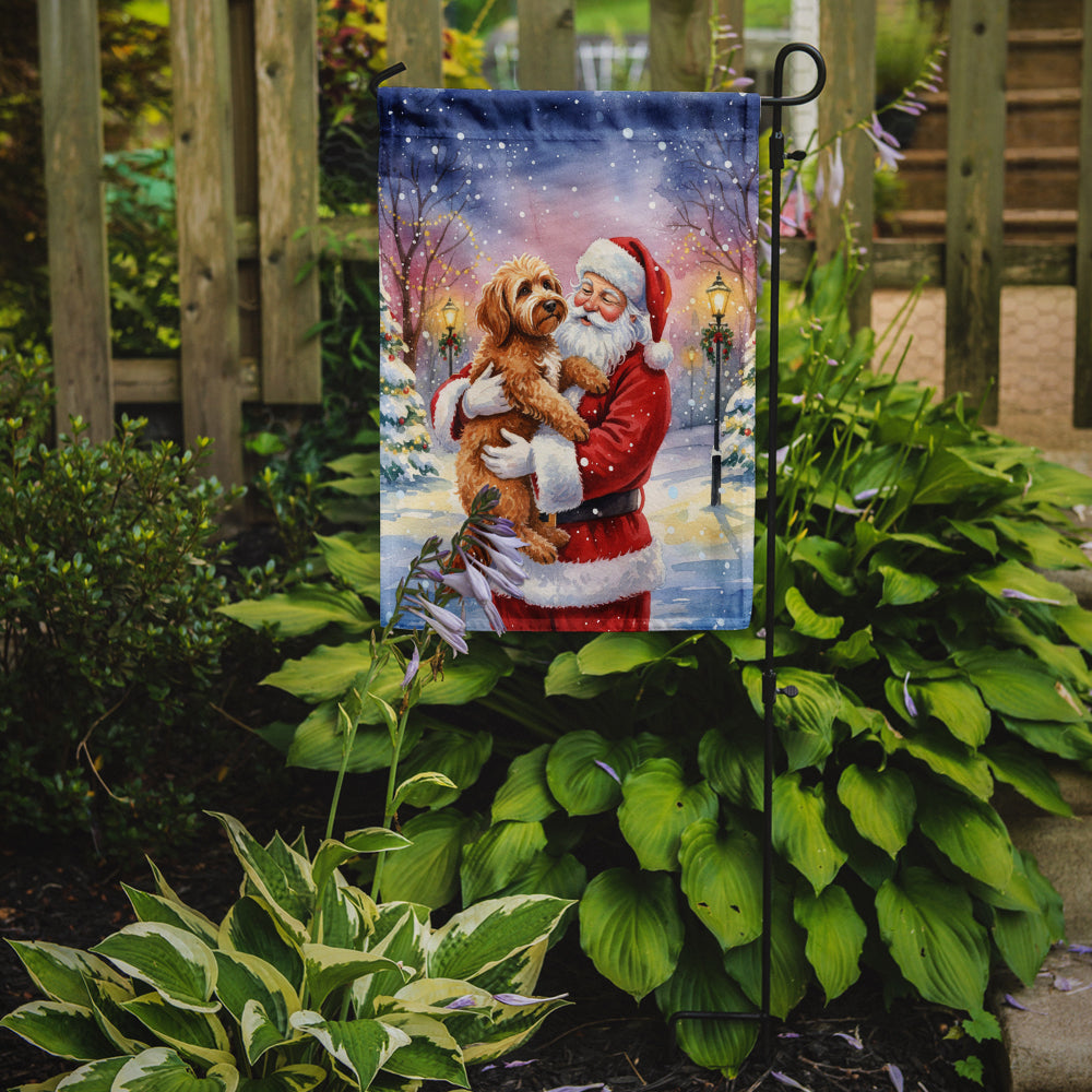 Caroline's Treasures Labradoodle with Santa Claus Garden Flag
