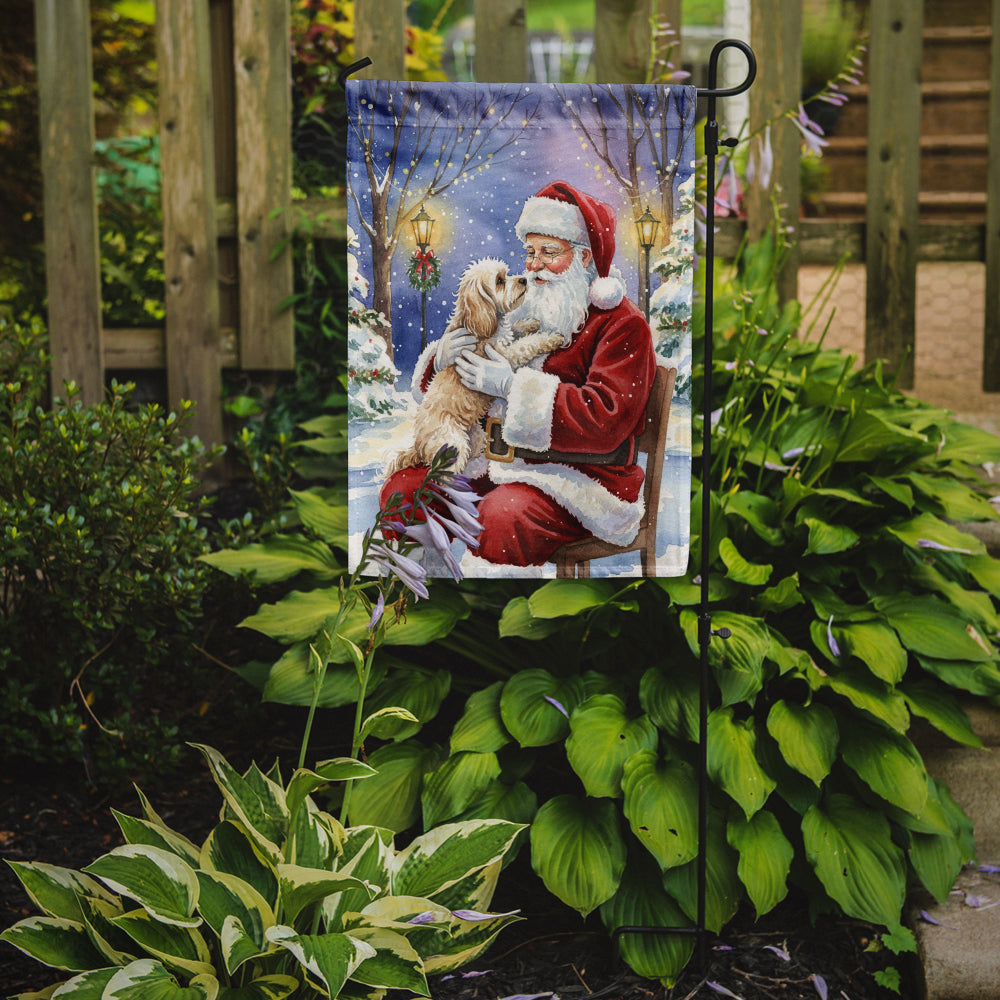 Caroline's Treasures Maltipoo with Santa Claus Garden Flag