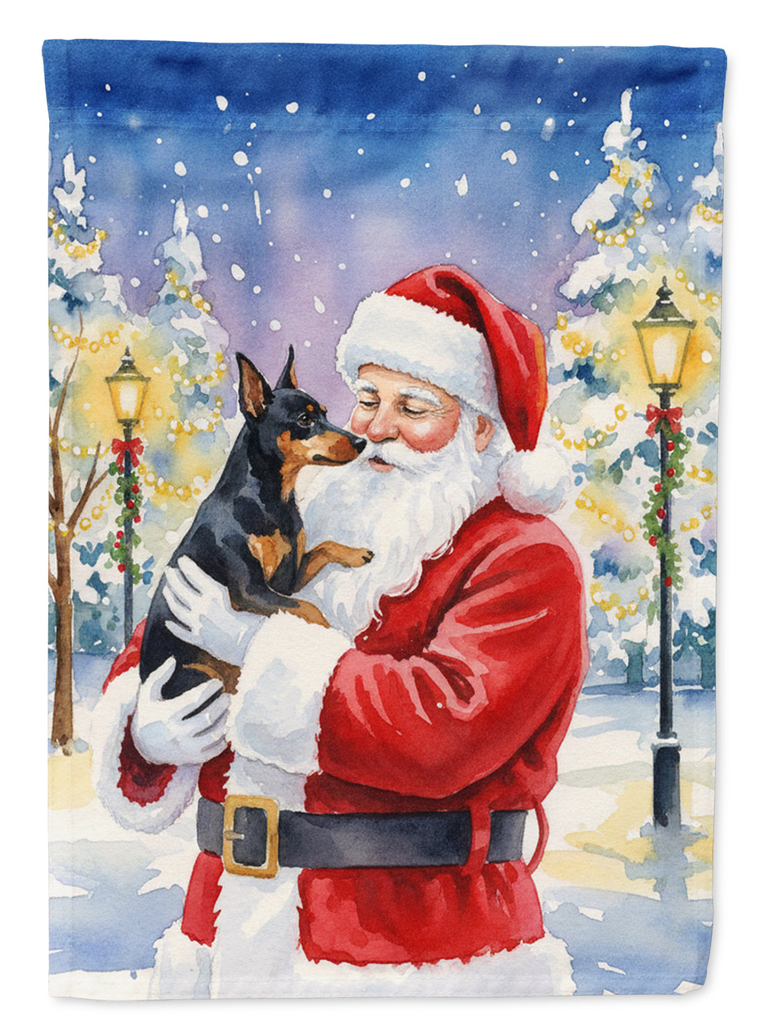Caroline's Treasures Manchester Terrier with Santa Claus Garden Flag