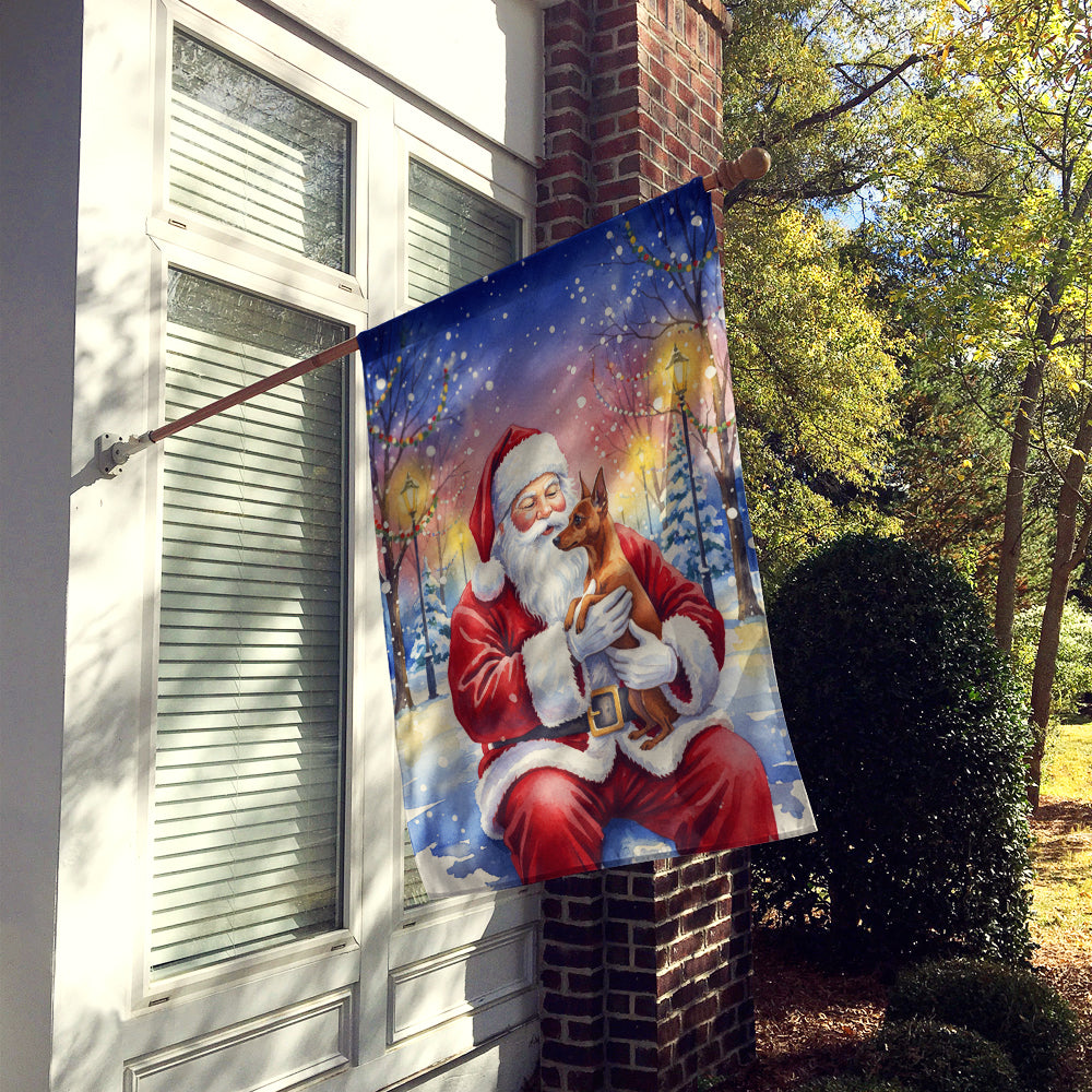 Caroline's Treasures Red Miniature Pinscher with Santa Claus House Flag