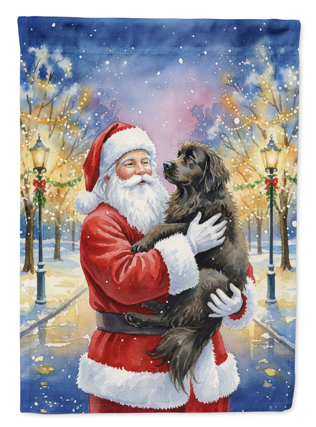 Caroline's Treasures Newfoundland with Santa Claus House Flag