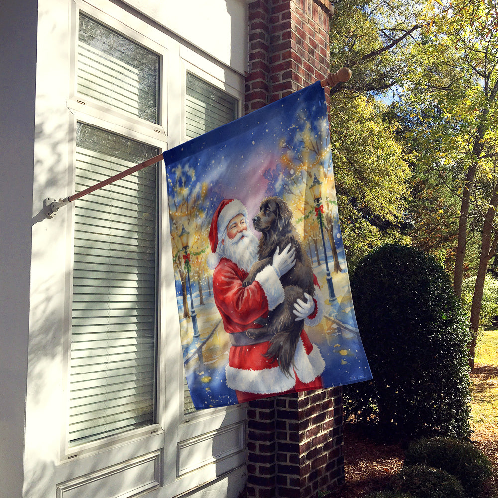 Caroline's Treasures Newfoundland with Santa Claus House Flag