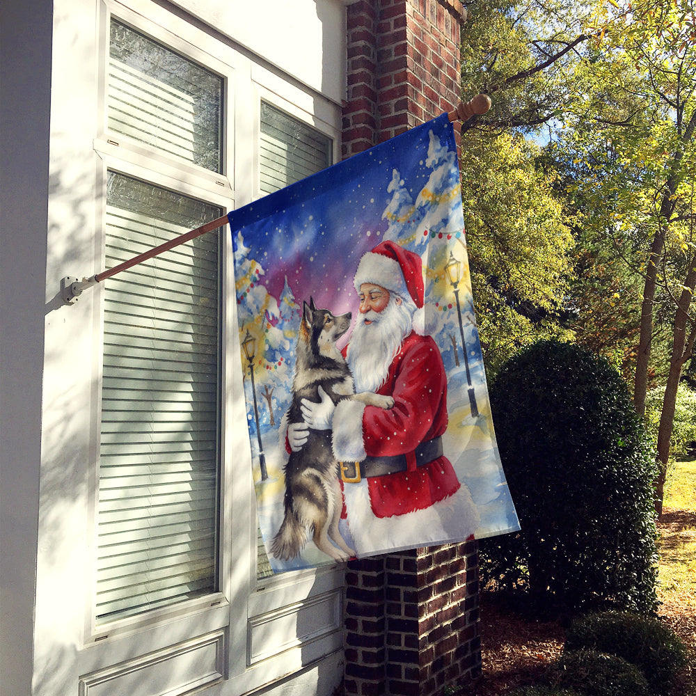 Caroline's Treasures Norwegian Elkhound with Santa Claus House Flag