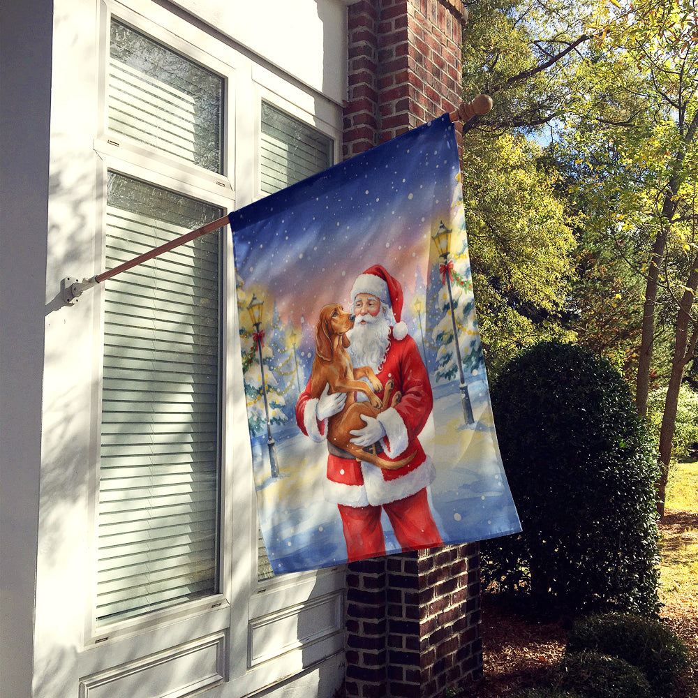 Caroline's Treasures Redbone Coonhound with Santa Claus House Flag