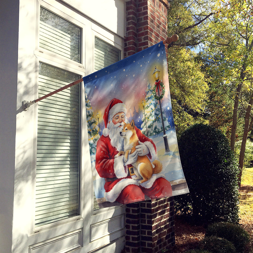 Caroline's Treasures Shiba Inu with Santa Claus House Flag