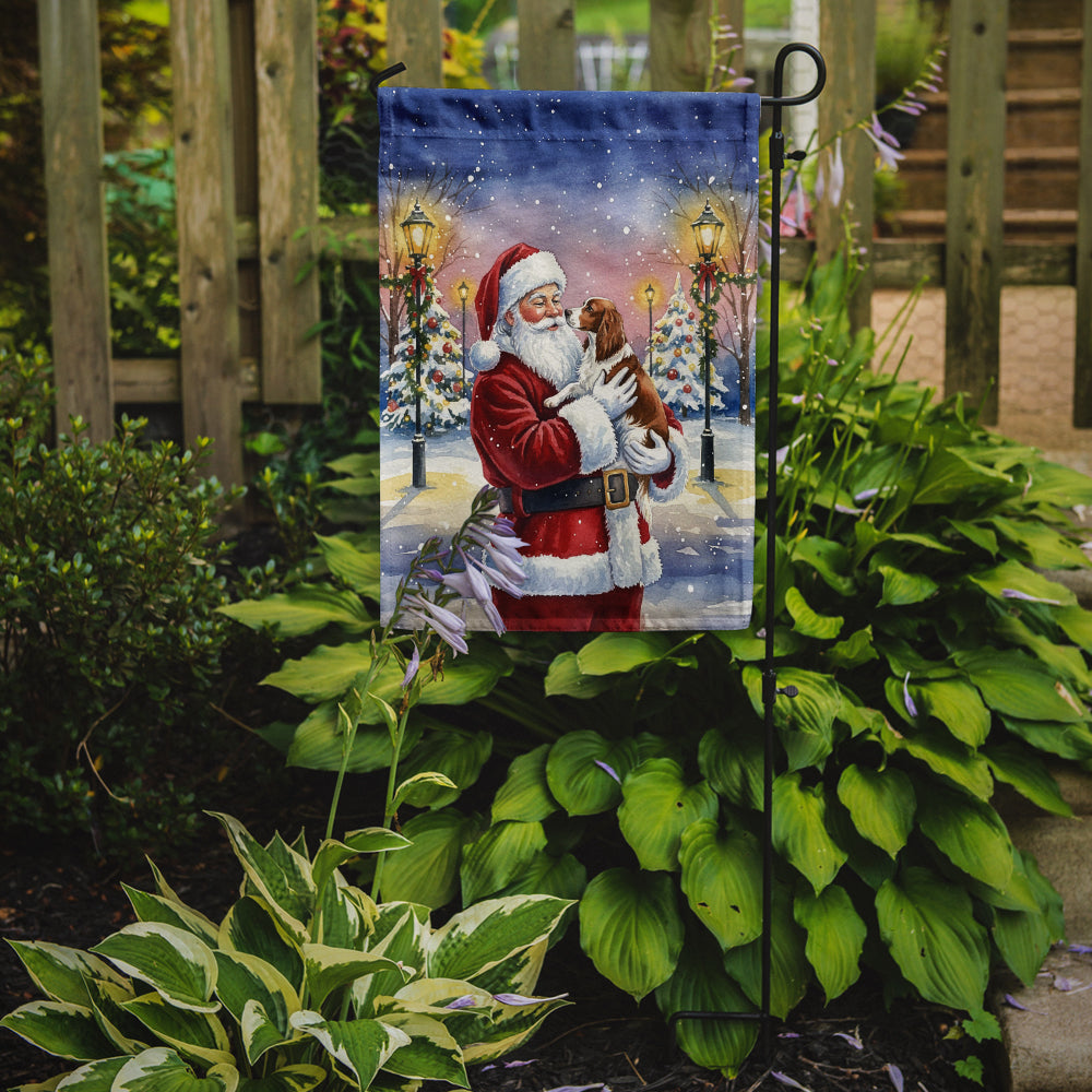 Caroline's Treasures Welsh Springer Spaniel with Santa Claus Garden Flag