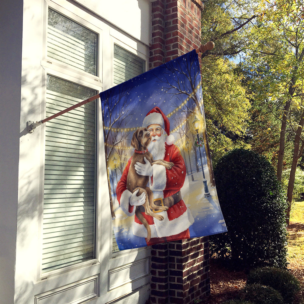 Caroline's Treasures Wirehaired Pointing Griffon with Santa Claus House Flag