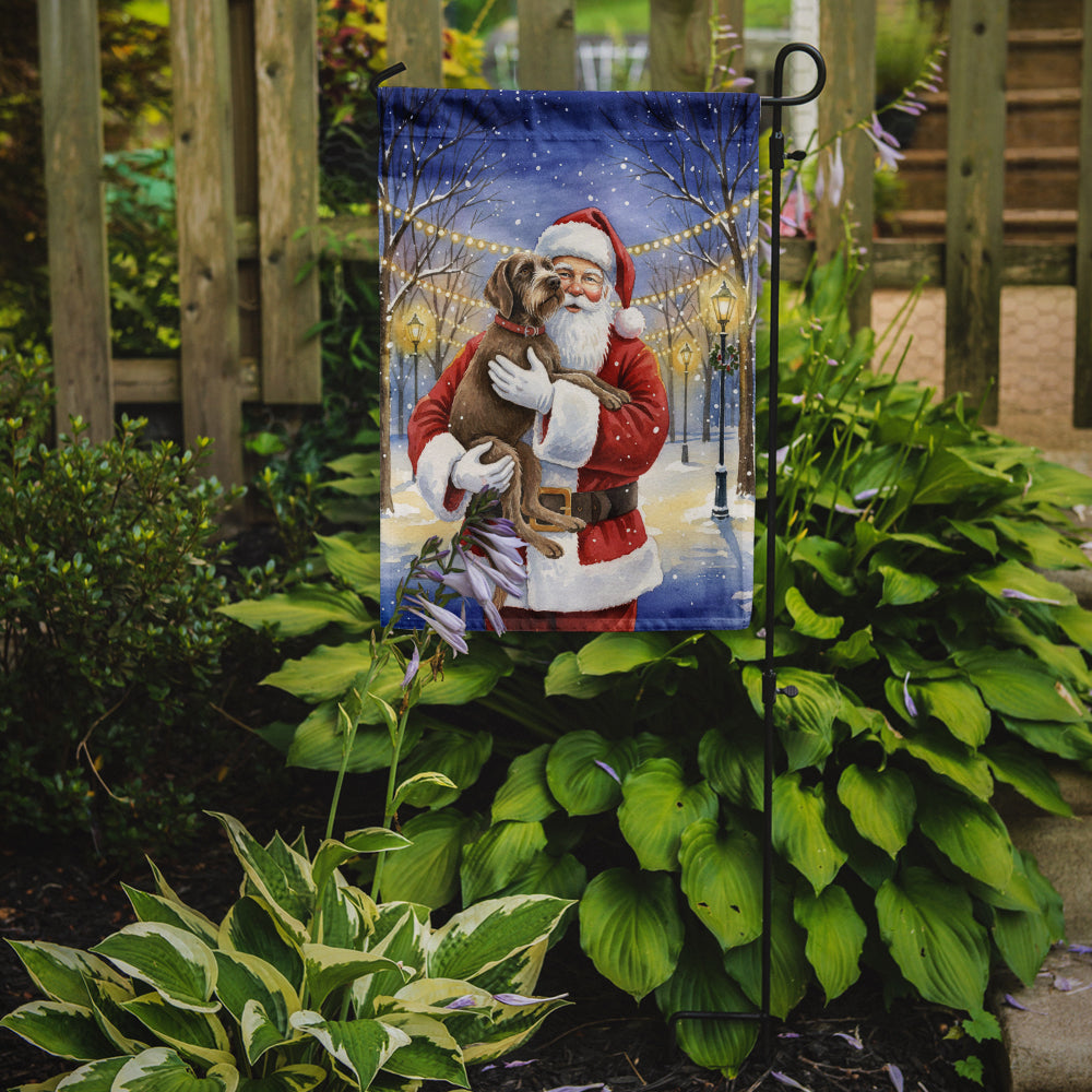 Caroline's Treasures Wirehaired Pointing Griffon with Santa Claus Garden Flag
