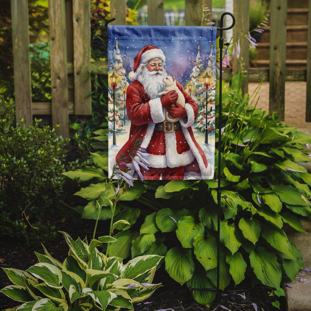 Caroline's Treasures American Curl Cat with Santa Claus Garden Flag