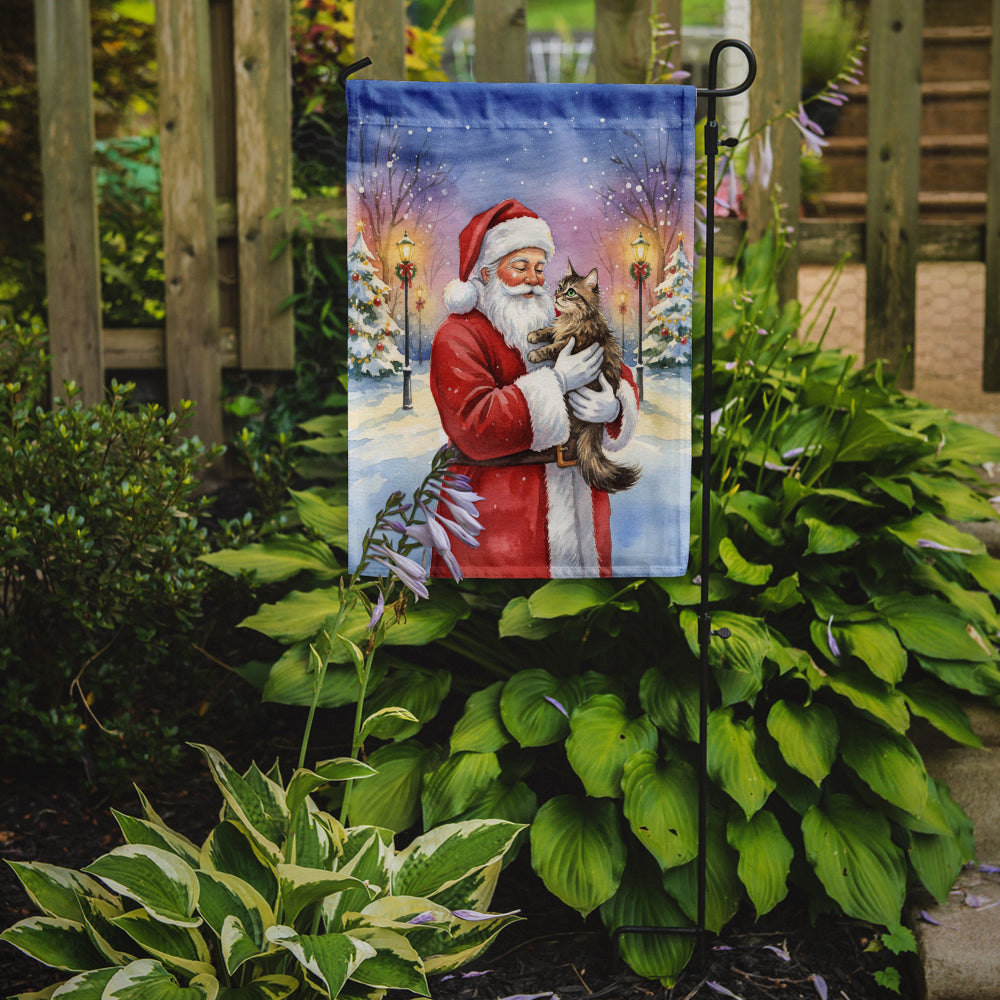 Caroline's Treasures American Wirehair Cat with Santa Claus Garden Flag