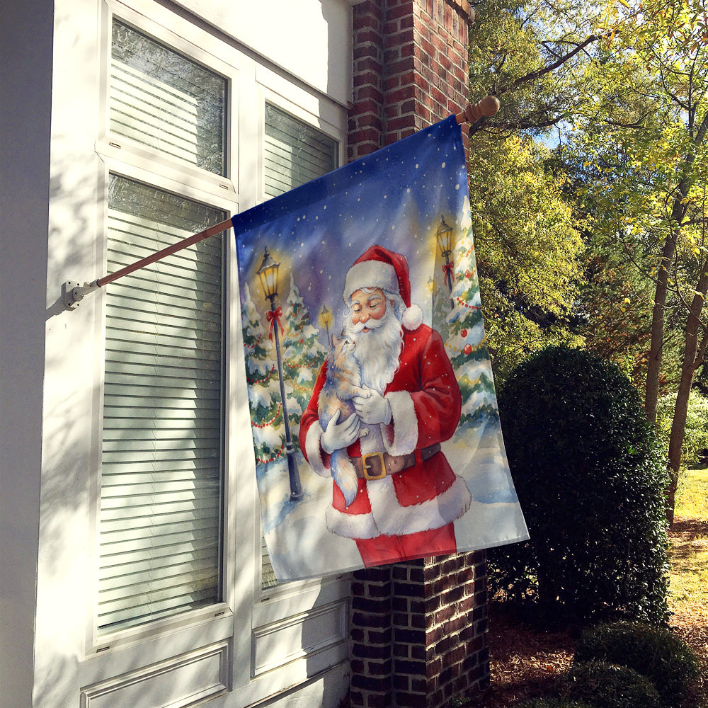 Caroline's Treasures Australian Mist Cat with Santa Claus House Flag
