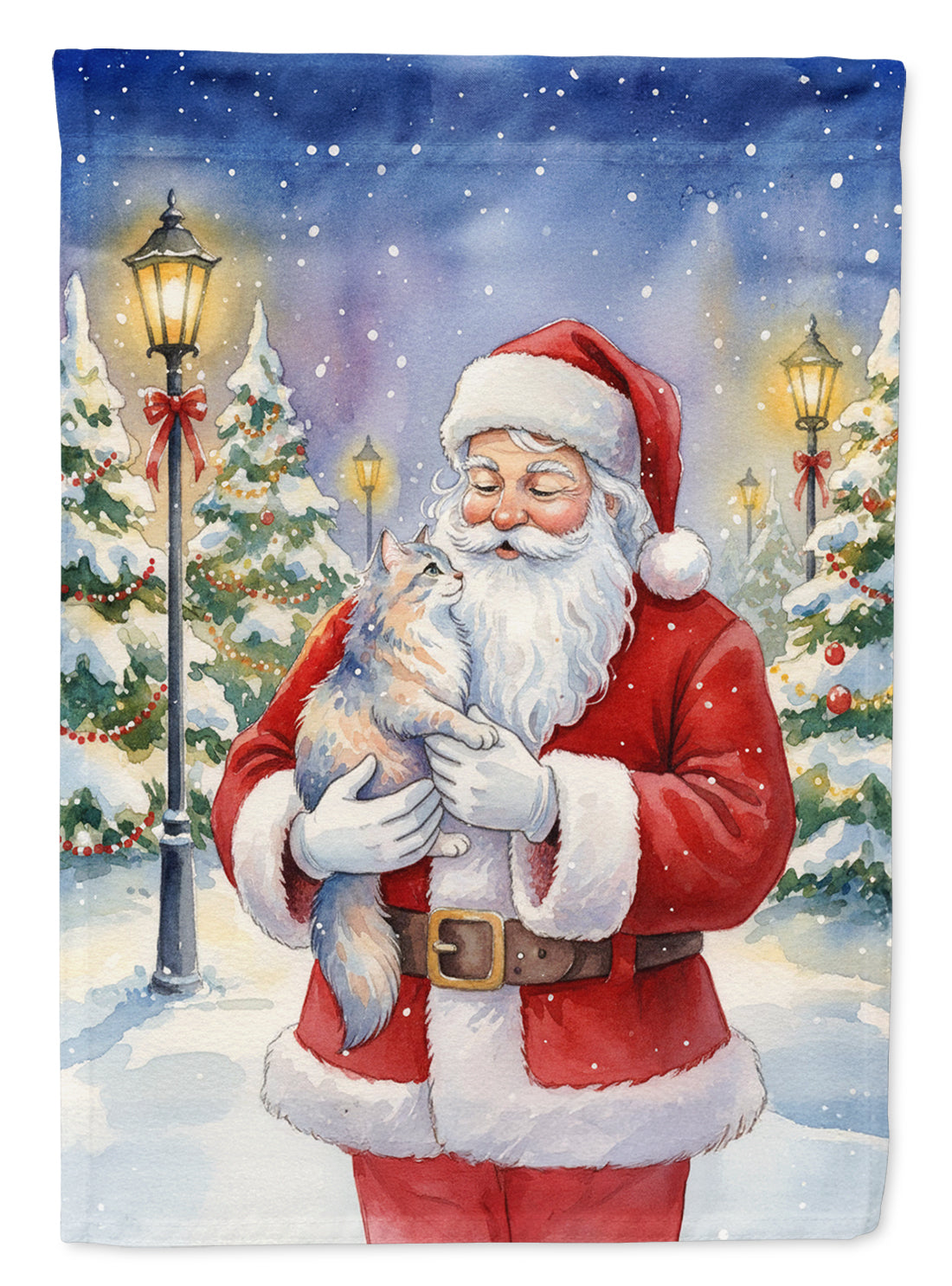Caroline's Treasures Australian Mist Cat with Santa Claus Garden Flag
