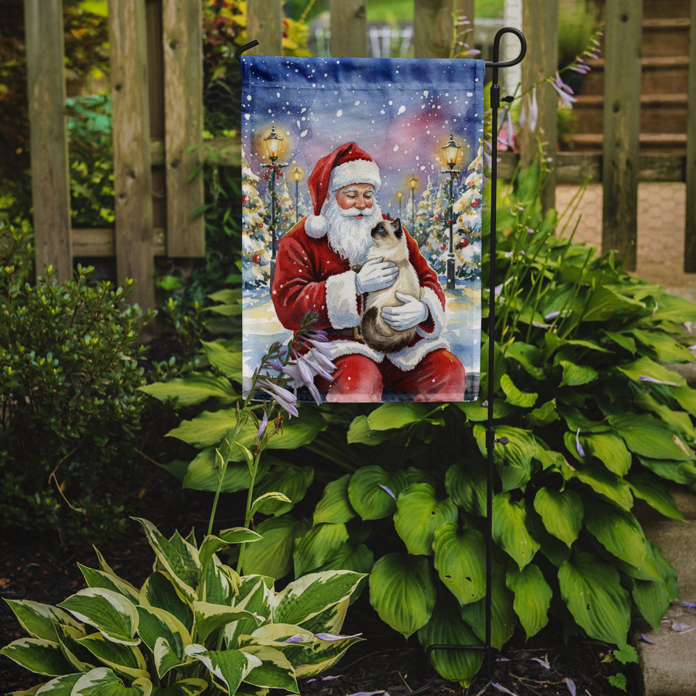 Caroline's Treasures Birman Cat with Santa Claus Garden Flag