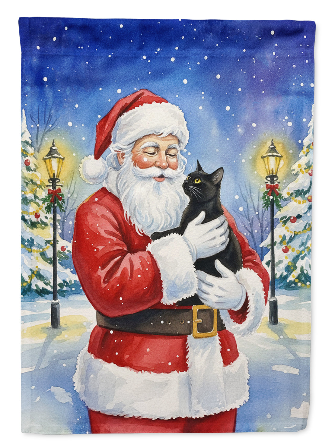 Caroline's Treasures Bombay Cat with Santa Claus Garden Flag