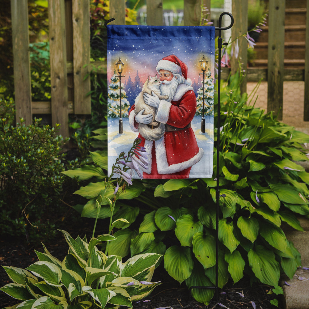Caroline's Treasures Burmilla Cat with Santa Claus Garden Flag