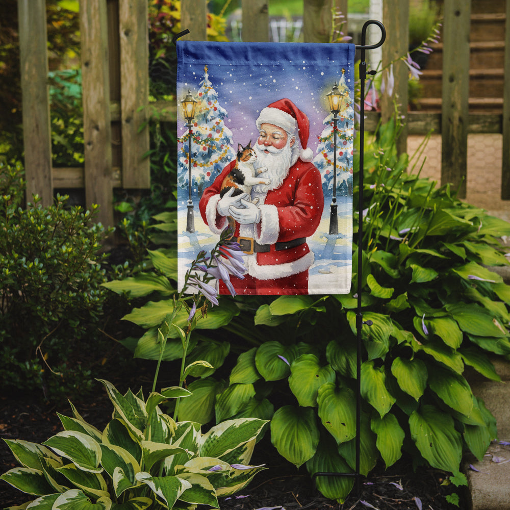 Caroline's Treasures Japanese Bobtail Cat with Santa Claus Garden Flag
