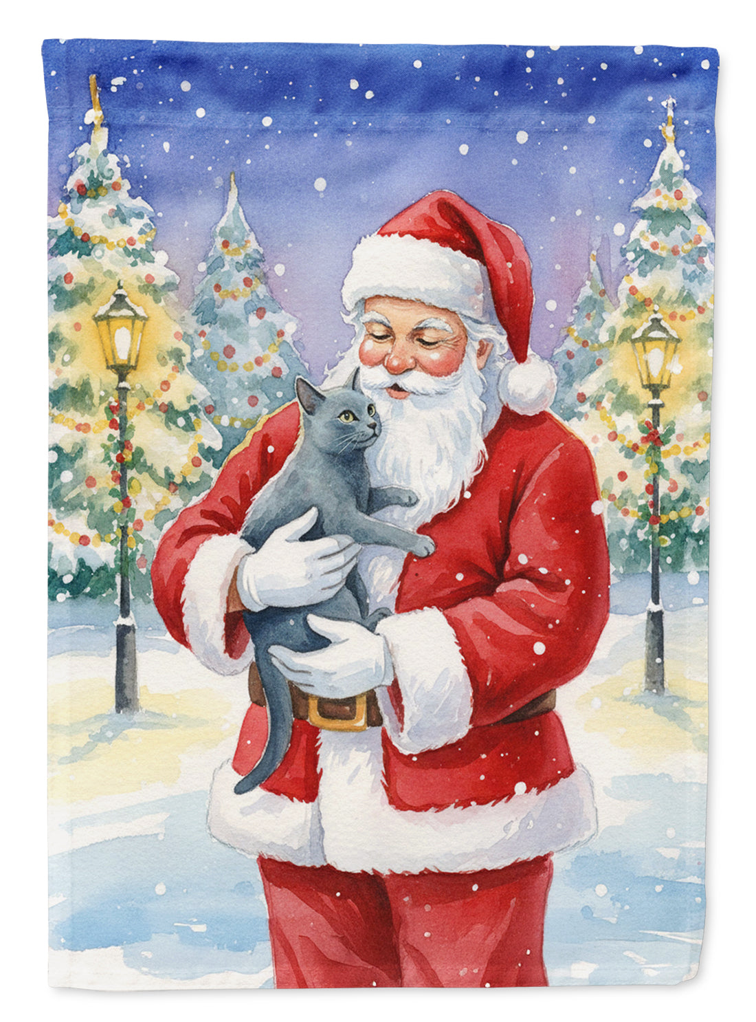 Caroline's Treasures Korat Cat with Santa Claus House Flag