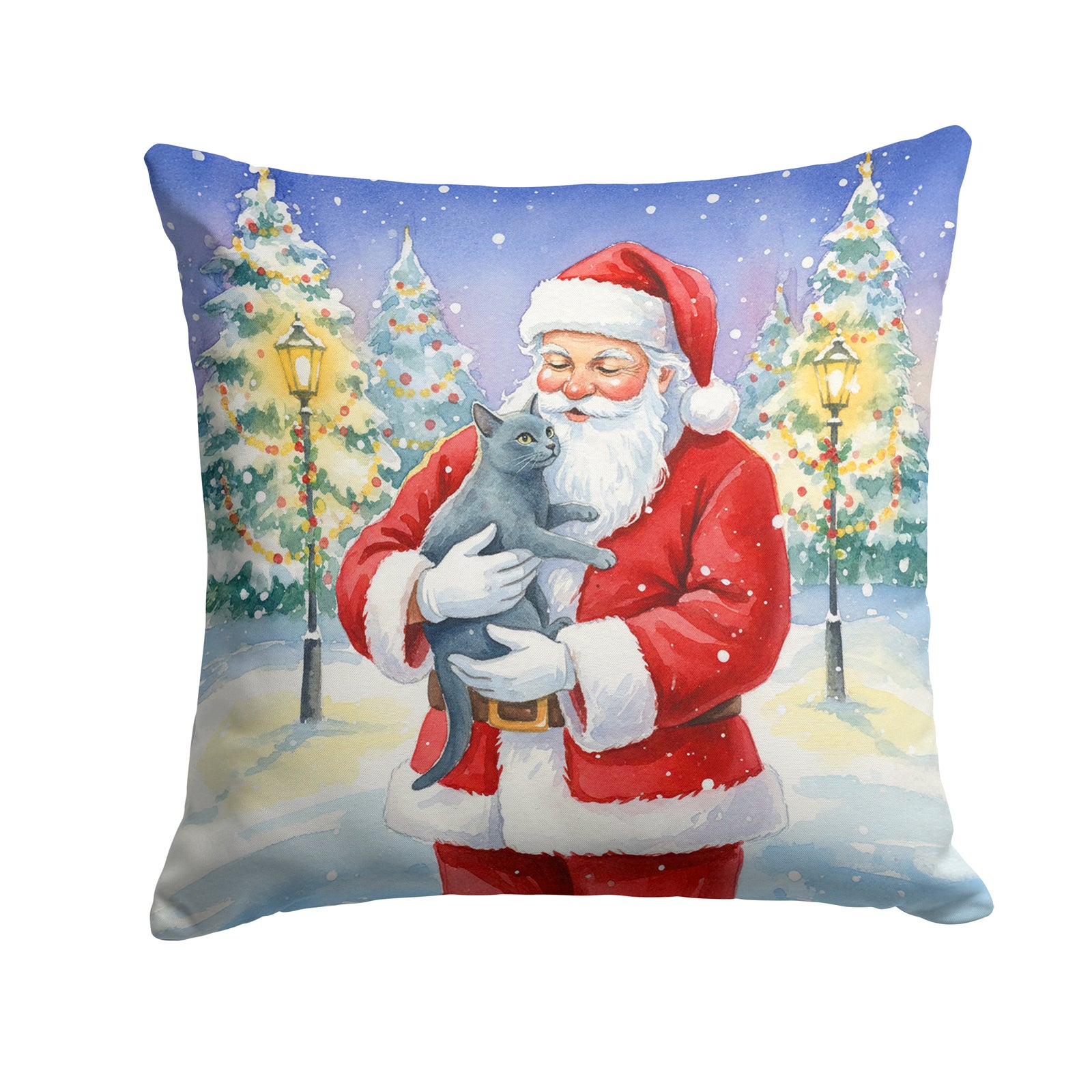 Caroline's Treasures Korat Cat with Santa Claus Throw Pillow