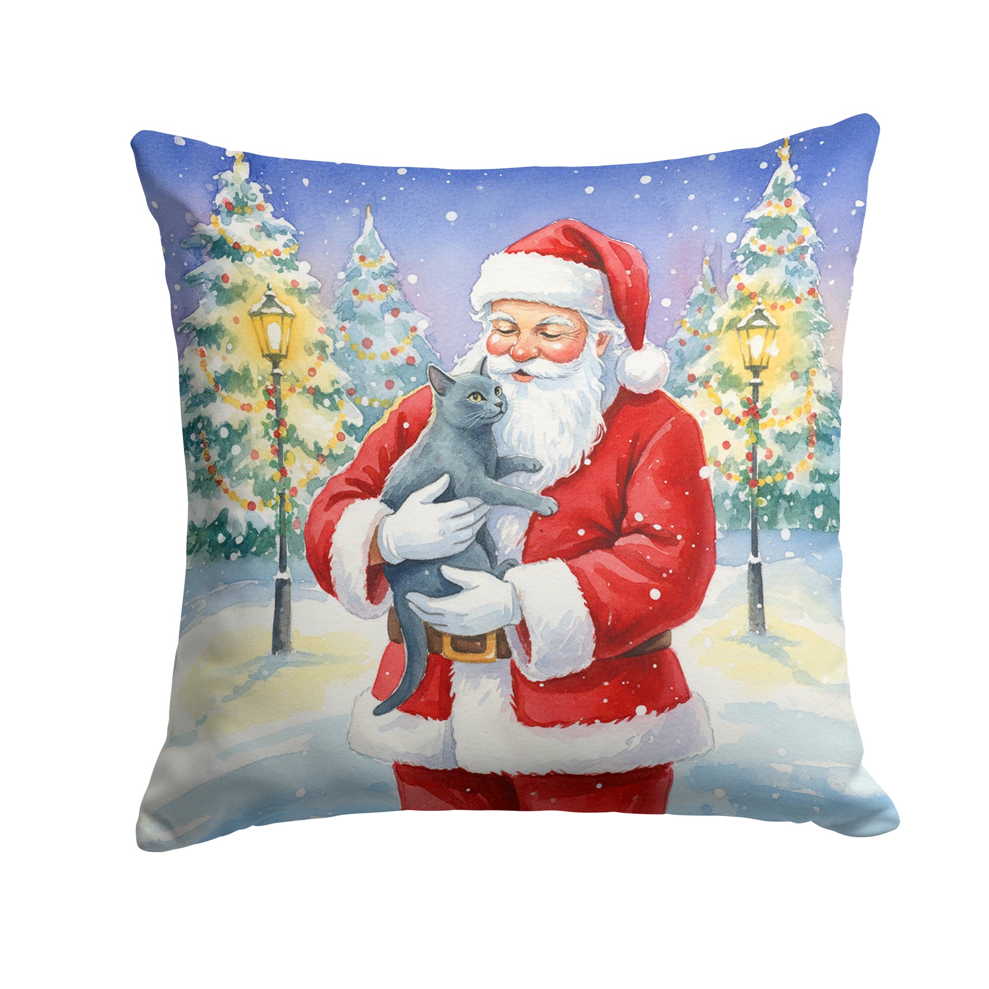 Caroline's Treasures Korat Cat with Santa Claus Throw Pillow