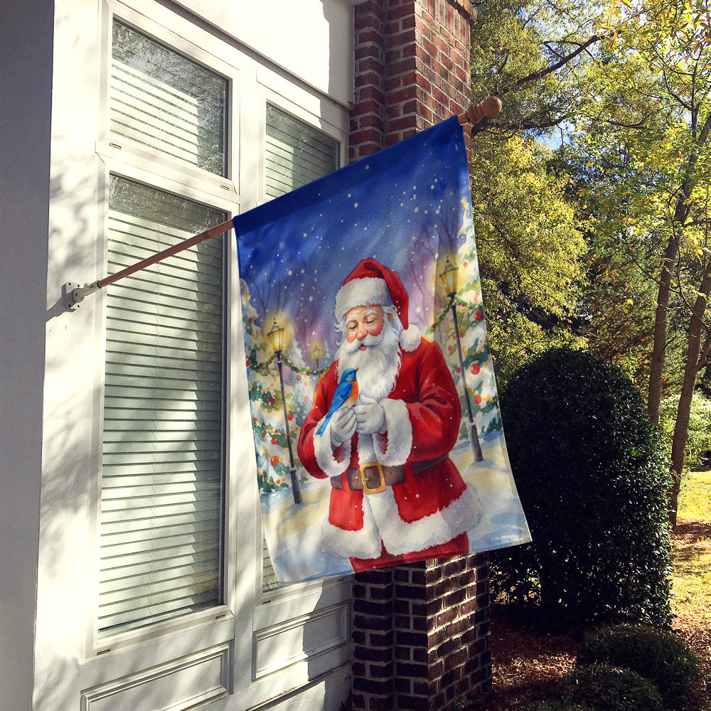 Caroline's Treasures Bluebird with Santa Claus House Flag