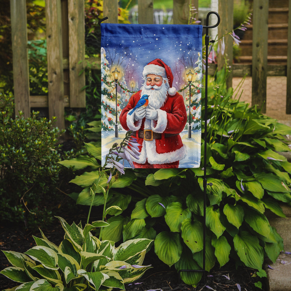 Caroline's Treasures Bluebird with Santa Claus Garden Flag