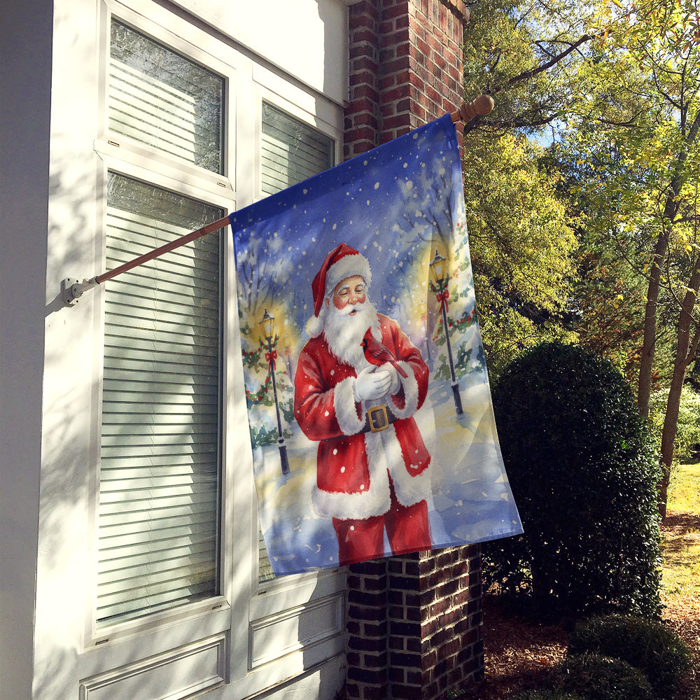 Caroline's Treasures Cardinal with Santa Claus House Flag