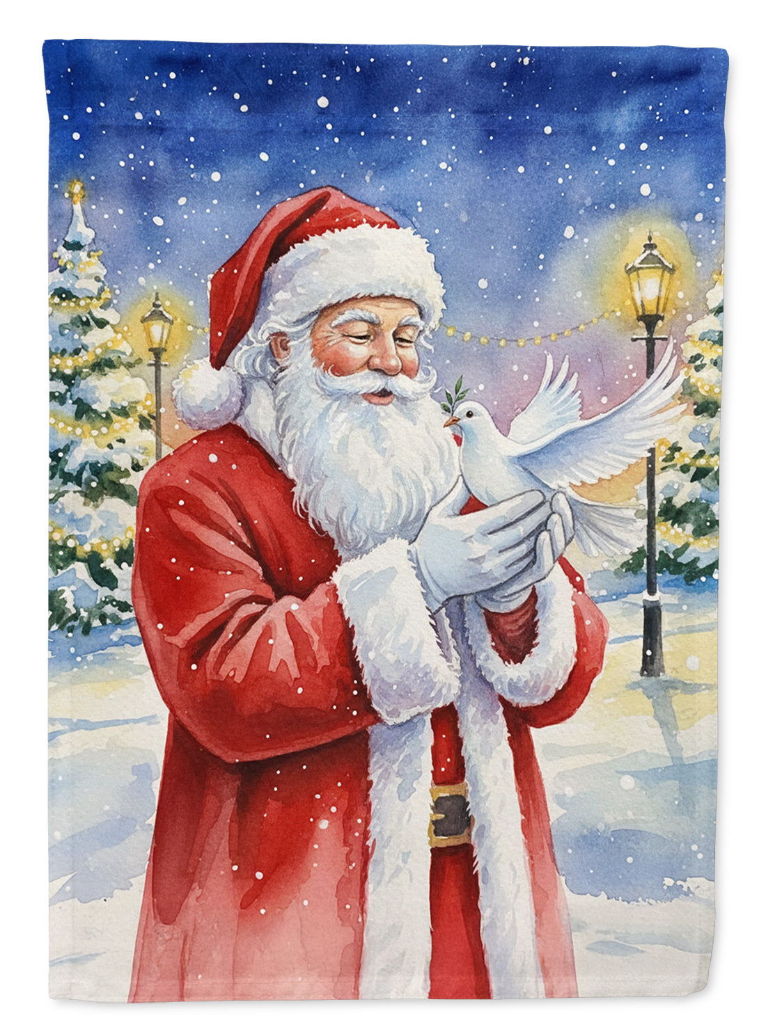 Caroline's Treasures Dove with Santa Claus House Flag